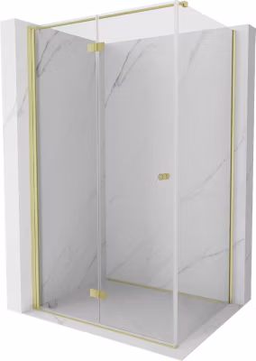 Mexen Mist-F cabine de douche pliante gauche 95 x 120 cm, transparent, or brossé – 8A6T-095-120-55-00-L