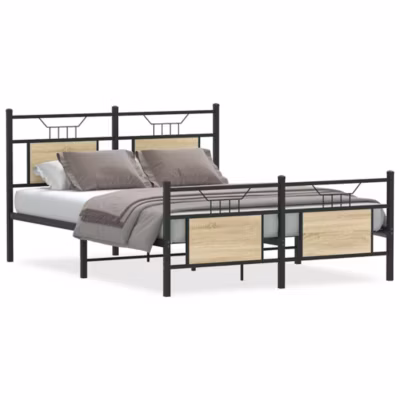 Lit double, Lit adulte, Cadre de lit sans matelas chêne sonoma 140×190 cm