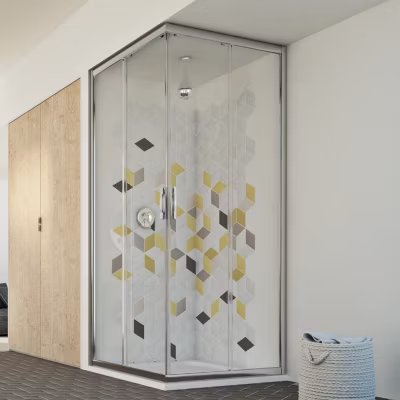 Cabine Douche 100×100 H198 Transparent mod. Evolution