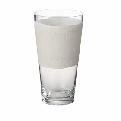 Vase avec ligne en verre blanc 14x14x25 cm