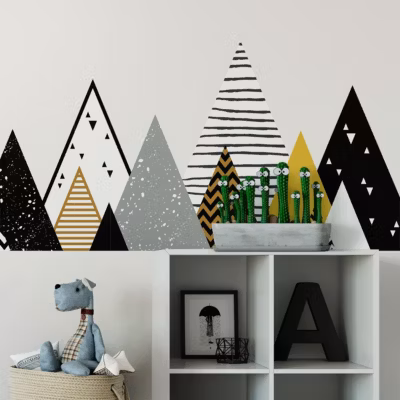 Stickers enfant montagnes scandinaves chapka 120 x 200 cm
