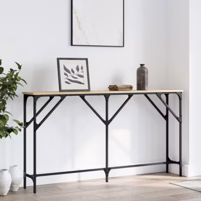 vidaXL Table console chêne sonoma 140x23x75 cm bois d&rsquo;ingénierie 837773