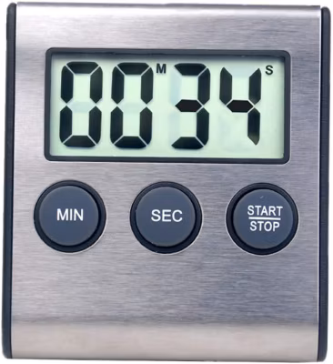 Mini minuterie numérique, format 24 heures, compte à rebours et chronomètre, pour la cuisine, le sport gris