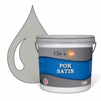 Peinture murs intérieurs satinée- Cuisine & Salle de bain POK SATIN – Requin 100m² – 10L