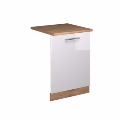 Vicco Façade de lave-vaisselle Blanc Haute brillance 60cm , PT Chêne