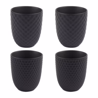 Coffret de 4 gobelets à thé Snow black mat  20 cl
