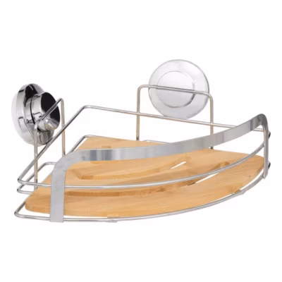 Etagère d&rsquo;angle Venterra bambou – Argent- 5five
