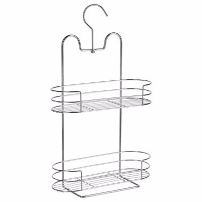 Etagère de douche ou baige en métal – 2 Niveaux – 25 x 41 cm