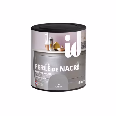 Peinture meubles et boiseries PERLE DE NACRE 500ML PLATINE – ID Paris