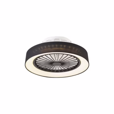 Ventilateur de plafond noir avec effet étoilé 47cm LED incluse dimmable avec télécommande – Emily