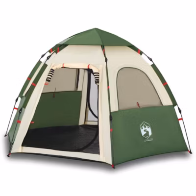 Tente de camping cabine 4 personnes vert libération rapide vidaXL
