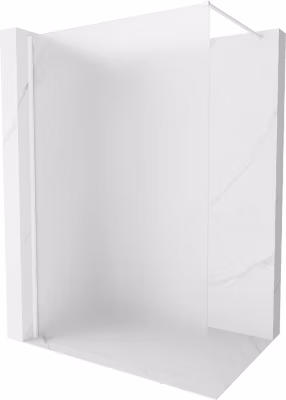 Mexen Kioto-X paroi de douche Walk-in 100 x 200 cm, givré 10 mm, blanc – 800-100-101-20-30-X