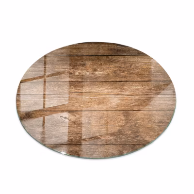 Dessus de table en verre trempé Wallfluent fi50 cm Structure de planches en bois