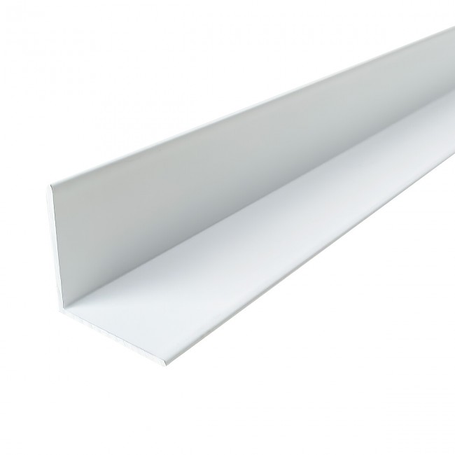 Cornière égale en aluminium finition laqué blanc RAL 9016 – longueur 4 m Atrius