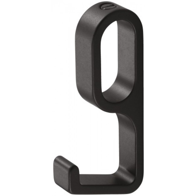 Crochet aluminium – pour tube de penderie ovale – noir – 1201 HERMETA