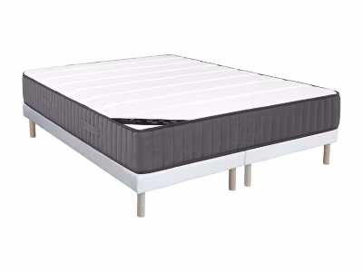 Ensemble 180 x 200 cm sommier + matelas hybride ressorts ensachés 7 zones et mousse haute résilience ép.26cm – AUDACE de PALACIO