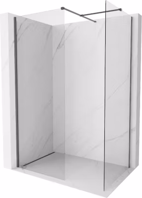 Mexen Kioto-X paroi de douche Walk-in 100 x 90 cm, transparent 10 mm, gris canon brossé – 800-100-202-66-00-090-X