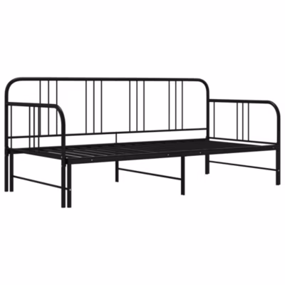 Cadre de canapé-lit, Canapé convertible extensible sans matelas Noir Métal 90x200cm