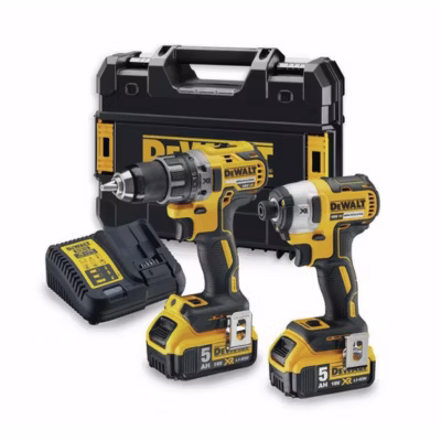 Pack de 2 outils 18V XR (DCD791+DCF887) + 2 batteries 5Ah + chargeur + coffret T-STAK – DEWALT – DCK268P2T-QW