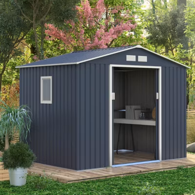 Abri de jardin métal gris 4,83 m2