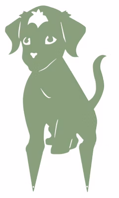 Louis Moulin Figurine à piquer en forme de chiot – 20×36,5cm – vert pâle
