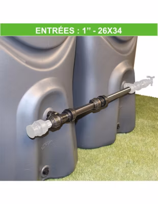 Kit d&rsquo;extension rigide pour récupérateurs d&rsquo;eau de pluie (filetage 1&Prime; – 26×34)