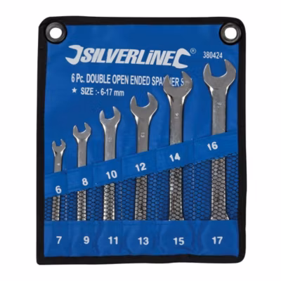 Clés à Fourche Doubles 6 pcs 6 – 17 mm – Outils Pratiques pour Mécanique et Réparation – Silverline