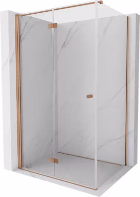 Mexen Mist-F cabine de douche pliante gauche 120 x 80 cm, transparent, cuivre brossé – 8A6T-120-080-65-00-L