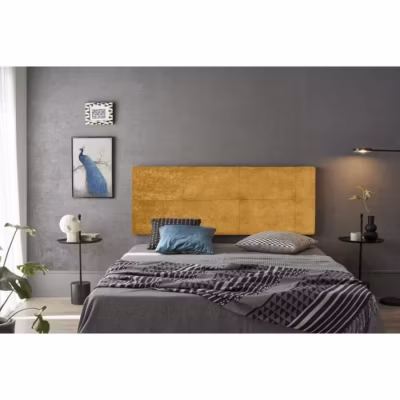 Tête de lit – ECCOX – Cala – Tissu anti-tache – Jaune – 130 cm