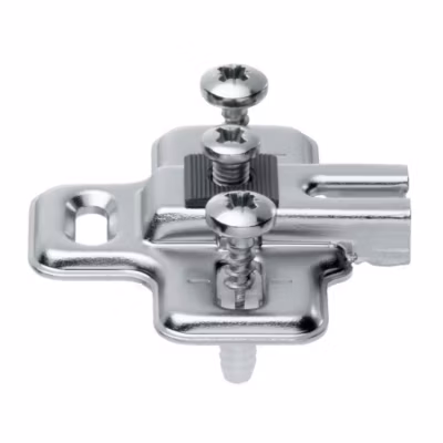Embase cruciforme pour charnière Modul pour porte réfrigérateur acier nickelé – BLUM – EMB194611