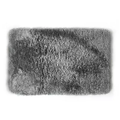 Tapis de bain en microfibre antidérapant rectangulaire gris L.80 x l.50 cm Fino