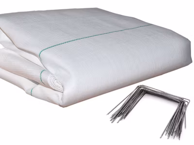 Kit : Toile de paillage 130g/m² blanche + agrafes 1.65m x 10m Blanc 130g/m²
