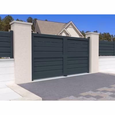 Portail battant brise-vue NAFASI 3000x1580mm (Gris anthracite)