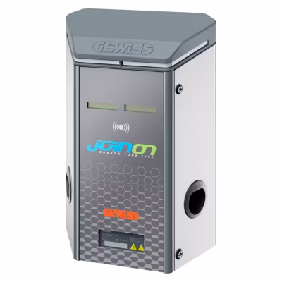 Borne de recharge murale I-ON RFID 2 x 22 kW – Type 2S – Compteur MID – IP55 – GEWISS – GWJ2103R