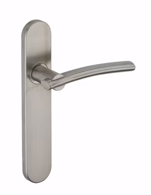 Ensemble de poignées pour porte intérieure Poseidon sans trou, carré 7mm, entr&rsquo;axes 195mm, inox brossé – THIRARD