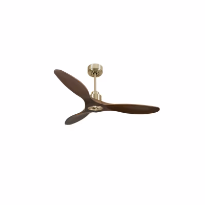 Tenerife Ring – Super destratificateur et ventilateur DC 132 cm  Laiton pales bois sombre sans Lumière 25 à 35 m²