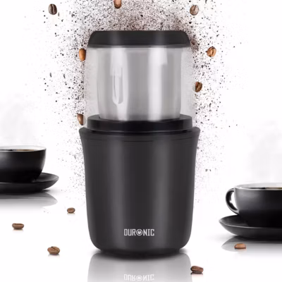 CG250 Moulin à café électrique 250W Capacité 75 g Acier inoxydable Mouture des grains de café pour espresso cappuccino Duronic
