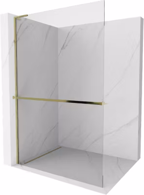 Mexen Kioto+ L panneau de douche avec étagère Walk-in 60 x 200 cm, transparent, or – 800-060-123-50-00
