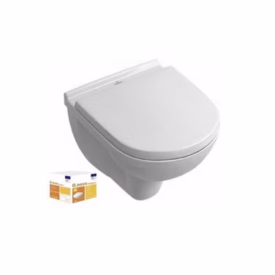 Pack WC compact VILLEROY ET BOCH O.novo avec abattant + bâti-support GROHE + plaque blanche