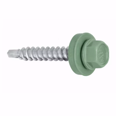 Vis de toiture Klimas WFD pour tôle trapézoïdale sur bois RAL 6011 Vert réséda 4,8×35 mm 250 pcs