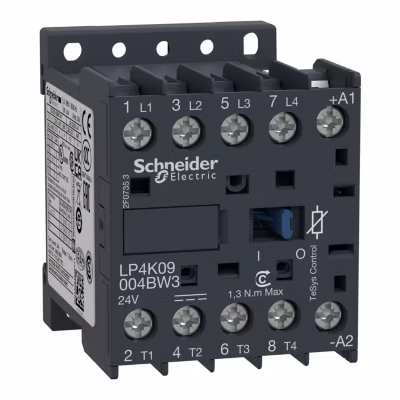 Lp4k09004bw3 Schneider – Contacteur Inverseur Tétrapolaire – 4no – 20a – Bobine 24vcc – Vis