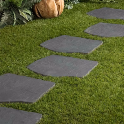 Pas japonais Irrégulier Grès cérame effet Pierre Noire 42x36x2 cm (lot de 10) – RO&rsquo;MA NATURE
