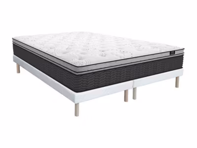 Ensemble 180 x 200 cm sommier + matelas hybride ressorts ensachés et surmatelas intégré ép.30cm – GAMIANI de YSMÉE