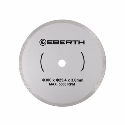 EBERTH Disque à tronçonner diamanté pour la pierre, Disque diamant de 300 mm de diamètre, alésage de 25,4 mm, épaisseur de 3,0 mm
