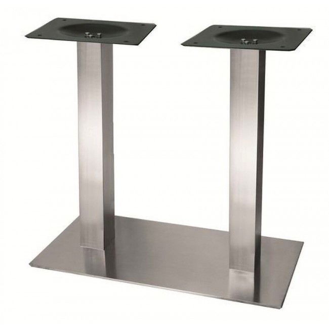 Double pied de table central rectangulaire en inox – hauteur 730 mm SYNERCIA