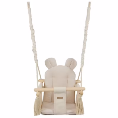 Balançoire bébé – balançoire bébé – avec oreilles – max 20 kg – crème, crème