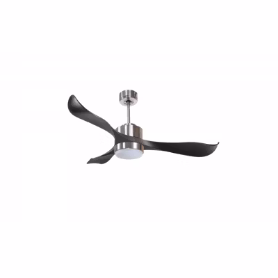 Modulo Regular Exterior – un ventilateur pour extérieur IP44, DC 132 cm Chrome pales abs noir Lumière dimmable 20 à 30 m²