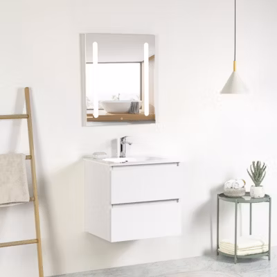 Ensemble Meuble prémonté 60 blanc-Vasque céramique – bain-bain
