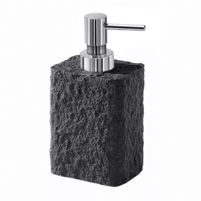Distributeur De Savon En Mûrier 360 Ml Avec Pompe En Plastique En Résine Anthracite