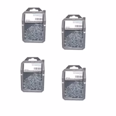 4 Coques de 100 Vis Autoperceuses Tête Cylindrique 4.2 x 19 mm – DIN 7504 M – Zingué blanc – D-Work